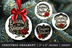 Gothic Quote round ornaments sublimation design Product Image 1