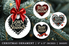 Gothic Quote round ornaments sublimation design Product Image 1