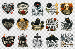 Gothic Quote clipart printable sublimation bundle png Product Image 3
