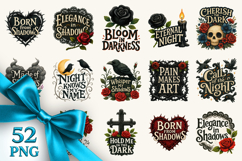 Gothic Quote clipart printable sublimation bundle png Product Image 1