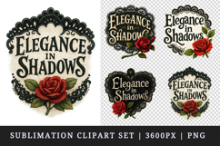 Gothic Quote clipart printable sublimation design png Product Image 1