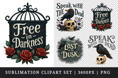 Gothic Quote clipart printable sublimation design png Product Image 1