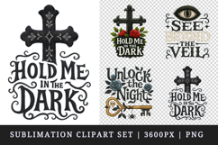 Gothic Quote clipart printable sublimation design png Product Image 1