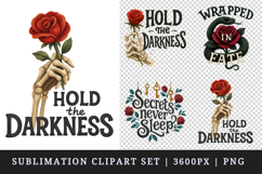 Gothic Quote clipart printable sublimation design png Product Image 1