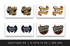 Gothic Quote mug wrap printable sublimation design Product Image 2