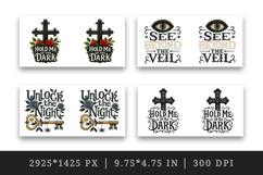 Gothic Quote mug wrap printable sublimation design Product Image 2