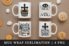 Gothic Quote mug wrap printable sublimation design Product Image 1