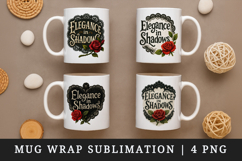 Gothic Quote mug wrap printable sublimation design Product Image 1