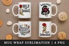 Gothic Quote mug wrap printable sublimation design Product Image 1