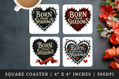 Gothic Quote square coaster sublimation, coasters design Product Image 1