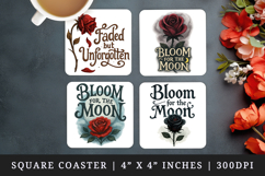 Gothic Quote square coaster sublimation, coasters design Product Image 1