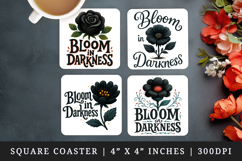 Gothic Quote square coaster sublimation, coasters design Product Image 1