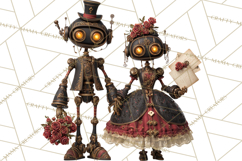 Gothic Robot Clipart, Victorian Steampunk Robot Clip Art Product Image 3