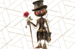 Gothic Robot Clipart, Victorian Steampunk Robot Clip Art Product Image 3