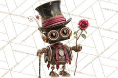 Gothic Robot Clipart, Victorian Steampunk Robot Clip Art Product Image 2