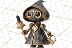 Gothic Robot Clipart, Victorian Steampunk Robot Clip Art Product Image 4