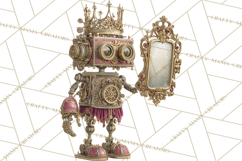 Gothic Robot Clipart, Victorian Steampunk Robot Clip Art Product Image 4