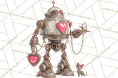 Gothic Robot Clipart, Victorian Steampunk Robot Clip Art Product Image 3