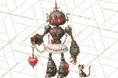 Gothic Robot Clipart, Victorian Steampunk Robot Clip Art Product Image 4