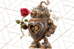 Gothic Robot Clipart, Victorian Steampunk Robot Clip Art Product Image 2