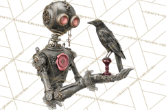 Gothic Robot Clipart, Victorian Steampunk Robot Clip Art Product Image 3