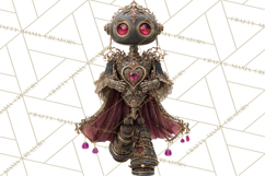 Gothic Robot Clipart, Victorian Steampunk Robot Clip Art Product Image 2