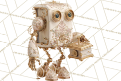 Gothic Robot Clipart, Victorian Steampunk Robot Clip Art Product Image 5