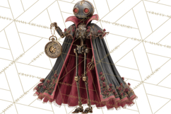 Gothic Robot Clipart, Victorian Steampunk Robot Clip Art Product Image 5