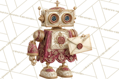 Gothic Robot Clipart, Victorian Steampunk Robot Clip Art Product Image 4