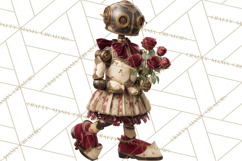 Gothic Robot Clipart, Victorian Steampunk Robot Clip Art Product Image 5