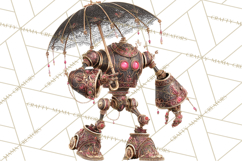 Gothic Robot Clipart, Victorian Steampunk Robot Clip Art Product Image 4
