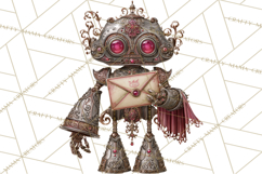 Gothic Robot Clipart, Victorian Steampunk Robot Clip Art Product Image 5