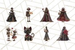 Gothic Robot Clipart, Victorian Steampunk Robot Clip Art Product Image 2