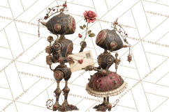Gothic Robot Clipart, Victorian Steampunk Robot Clip Art Product Image 2