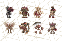 Gothic Robot Clipart, Victorian Steampunk Robot Clip Art Product Image 8