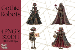 Gothic Robot Clipart, Victorian Steampunk Robot Clip Art Product Image 1