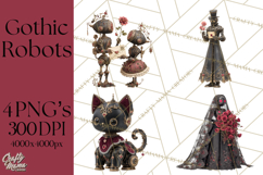 Gothic Robot Clipart, Victorian Steampunk Robot Clip Art Product Image 1