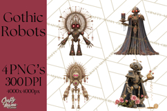 Gothic Robot Clipart, Victorian Steampunk Robot Clip Art Product Image 1