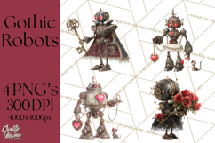 Gothic Robot Clipart, Victorian Steampunk Robot Clip Art Product Image 1