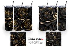 Gothic Roses Black and Gold | Tumbler Sublimation Wrap Product Image 2