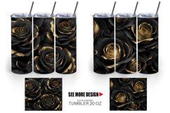 Gothic Roses Black and Gold | Tumbler Sublimation Wrap Product Image 4