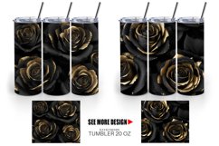 Gothic Roses Black and Gold | Tumbler Sublimation Wrap Product Image 5