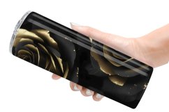 Gothic Roses Black and Gold | Tumbler Sublimation Wrap Product Image 6