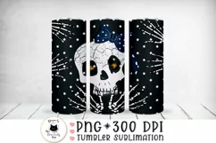skull tumbler sublimation design shown on a white background
