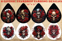 3d sublimation terdrop earrings / Gothic skulls and roses Product Image 1