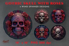 Gothic 3d skull with gothic roses Wind spinner sublimation designs bundle will perfect as decor of your house and as outdoor decorations for Halloween party or other event!