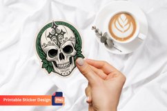Gothic Skull Sticker, Gothic Skull Vinyl Sticker Product Image 1