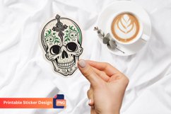 Gothic Skull Sticker, Gothic Skull Vinyl Sticker Product Image 1