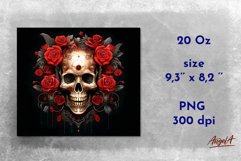 Skull tumbler / 3d skull tumbler wrap PNG / Halloween png Product Image 2