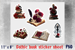 Floral Gothic Book lover stickers sheet Vintage Magic books Product Image 1